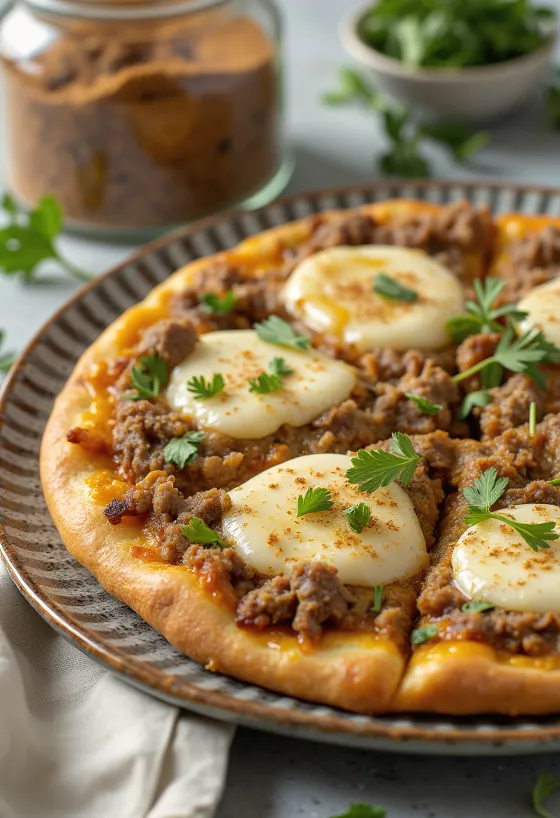 Pizza Maroccaine servita