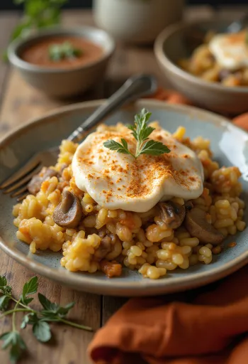 Verza al forno con verdure vegana servita