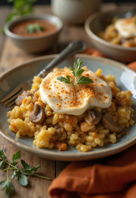 Verza al forno con verdure vegana servita
