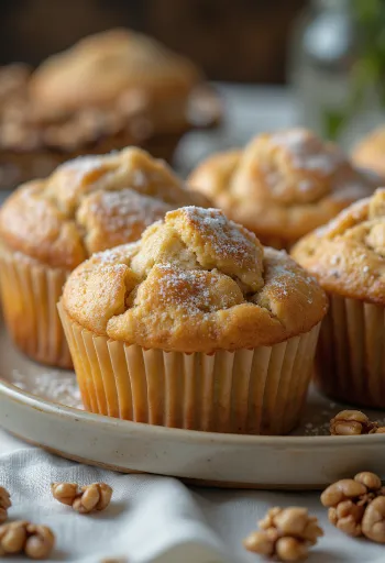 Muffin alle noci e cannella serviti