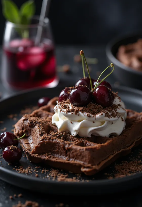 Waffle Foresta Nera servito