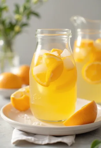 Limonata all'arancia servita in bicchiere