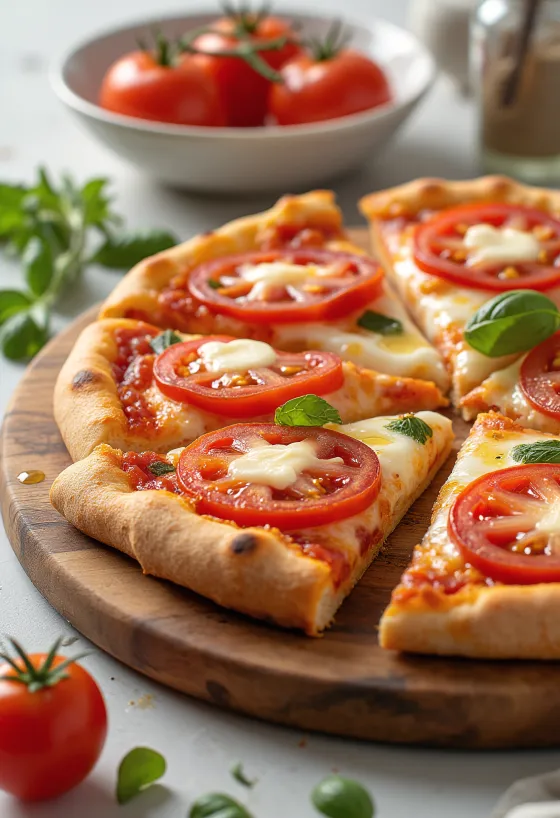 Pizza al Pomodoro Fresco con pomodoro fresco e mozzarella
