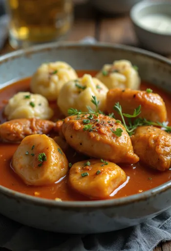 Pörkölt di quaglia servito