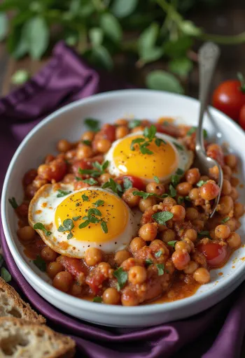 Melanzane al forno con ceci vegane servite