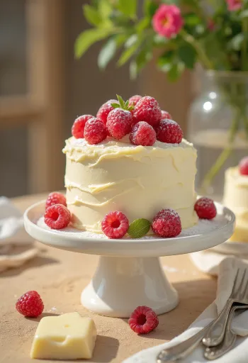 Torta al cioccolato bianco servita su un piatto