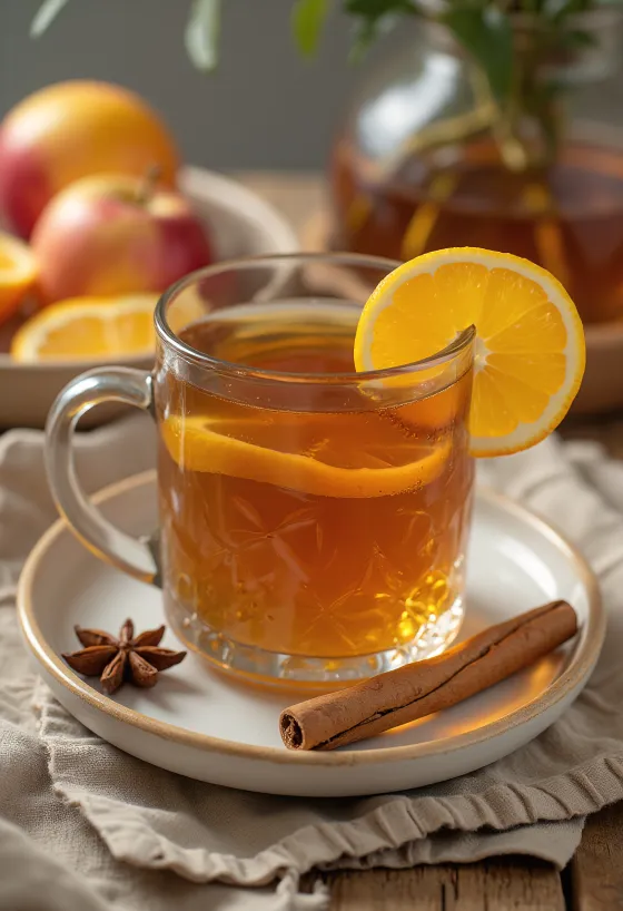 Sidro di mele caldo e profumato in tazza