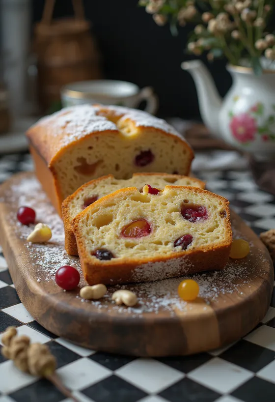 Pane del Vescovo a fette con uvetta, noci e frutta candita