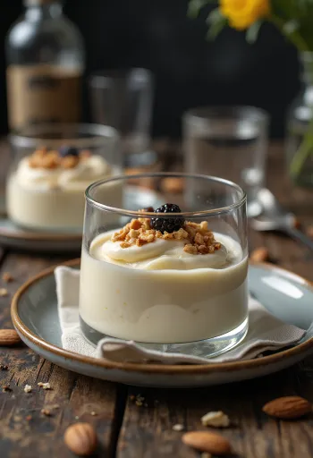 Panna cotta al latte di mandorla in bicchiere