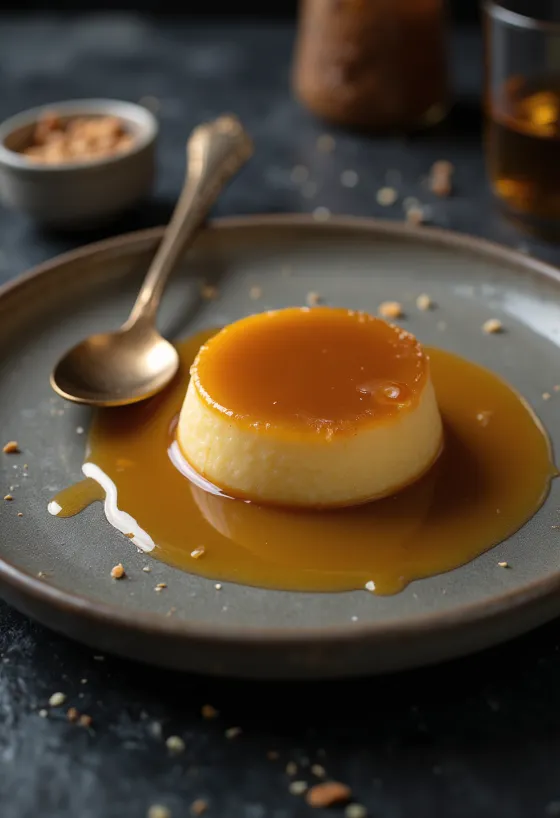 Torta Flan al Caramello spagnola con strato dorato e aroma d'arancia
