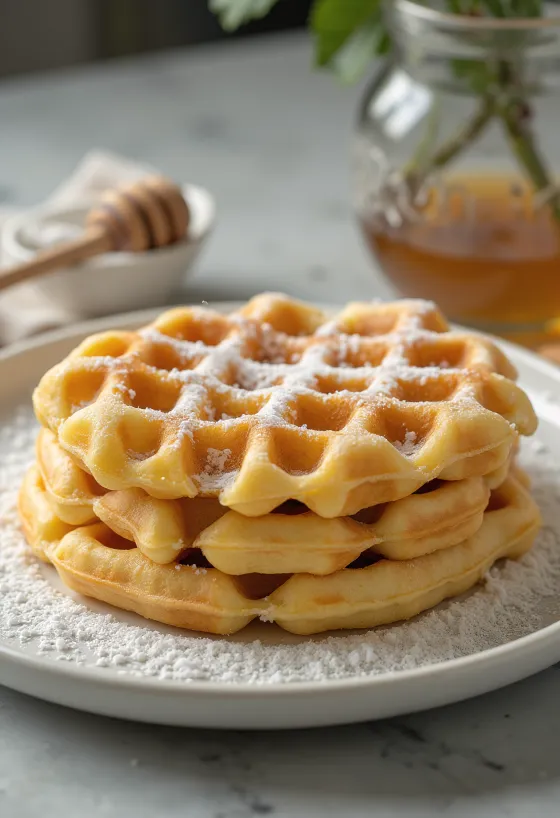 Waffle alla vaniglia con frutta fresca e panna montata