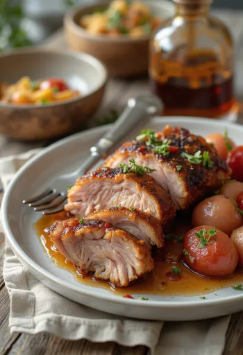 Pancia di maiale BBQ servita