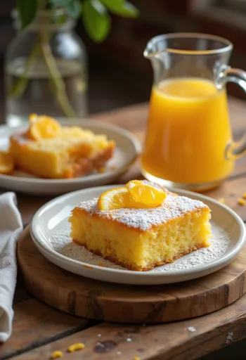 Quadrotti al miele e arancia serviti