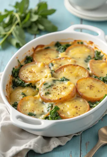 Sformato di spinaci vegano servito