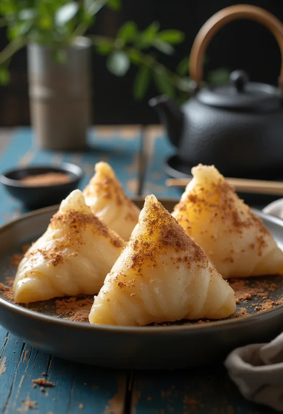 Yatsuhashi alla cannella, dolce giapponese con cocco grattugiato