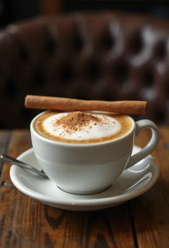 Latte alla vaniglia e cannella in tazza