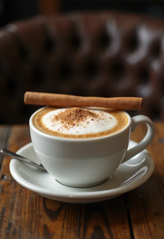 Latte alla vaniglia e cannella in tazza