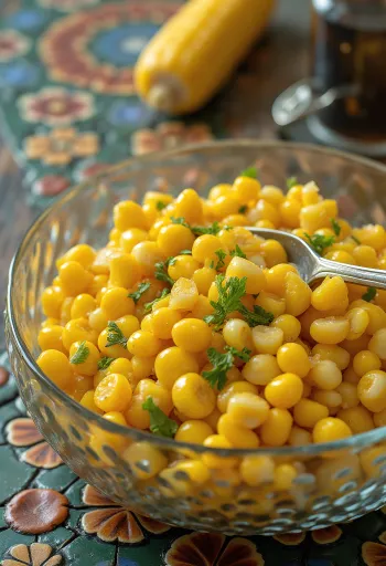 Insalata di mais fresca con verdure croccanti e condimento cremoso