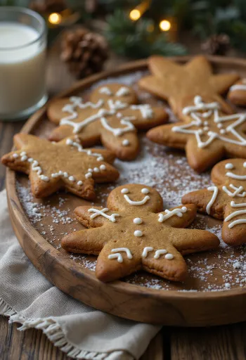 Omini di pan di zenzero serviti con decorazioni
