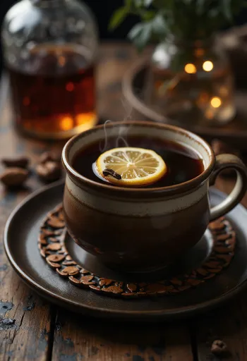 Tè al rum servito in un bicchiere