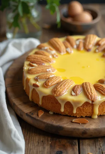 Torta di mandorle svedese con base alle mandorle e crema alla vaniglia
