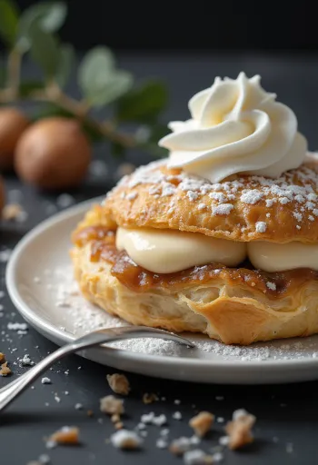 Millefoglie alla crema di castagne servita