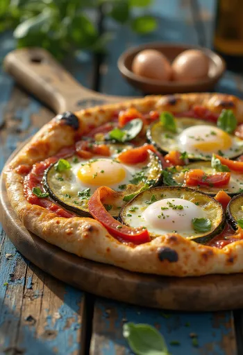Pizza alla Griglia con verdure grigliate