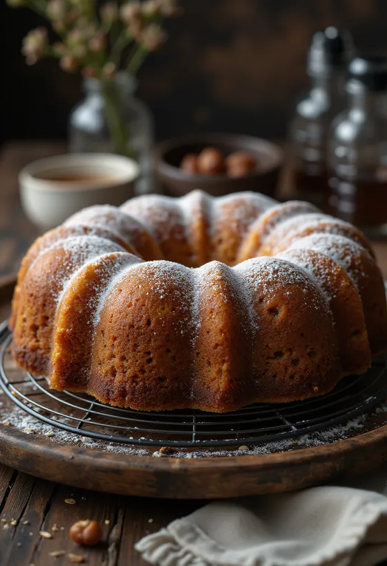 Ciambellone alle castagne servito