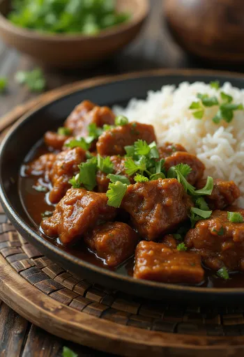 Manzo Rendang servito