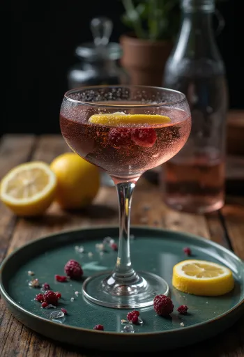 Cocktail allo spumante e sambuco con limone fresco e menta