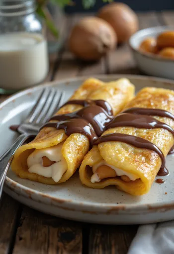 Crespelle alla crema di castagne con salsa al cioccolato
