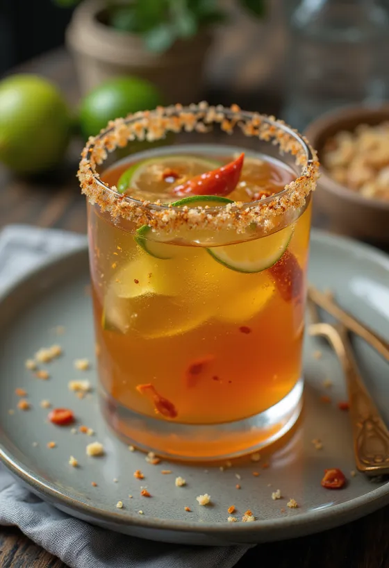 Salsa piccante tequila e lime servita