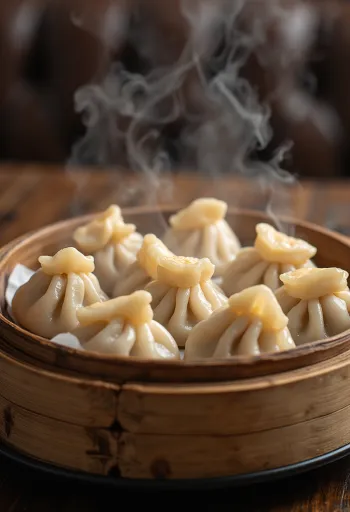 Dim sum di maiale serviti