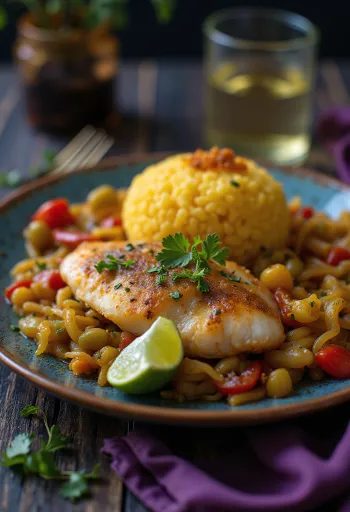 Fungee con baccalà servito, ricco e delizioso