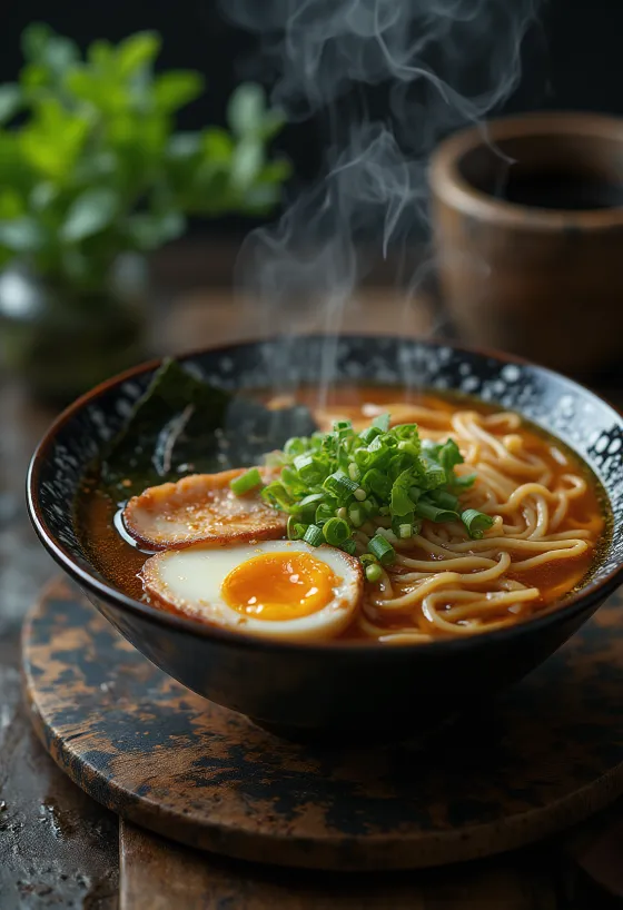 Ciotola di Ramen classico, con pasta, uovo e condimenti