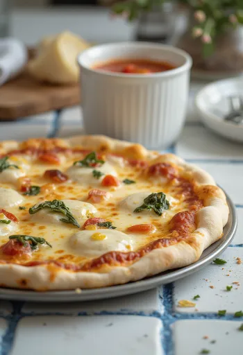 Pizza alla Ricotta con ricotta e formaggio