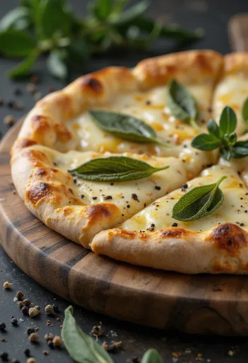 Pizza alla Salvia con salvia e formaggio