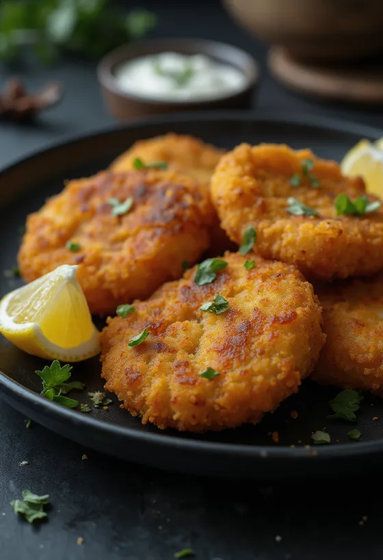 Cotoletta di bufalo impanata servita