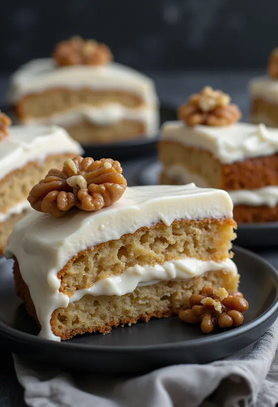 Torta di noci senza glutine servita