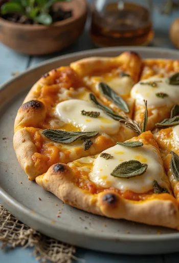 Pizza alla Zucca con zucca al forno e mozzarella
