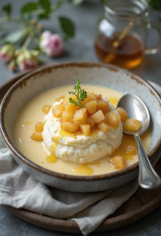 Panna cotta alla ricotta nel bicchiere