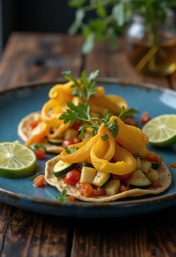 Tacos de Flor de Calabaza serviti