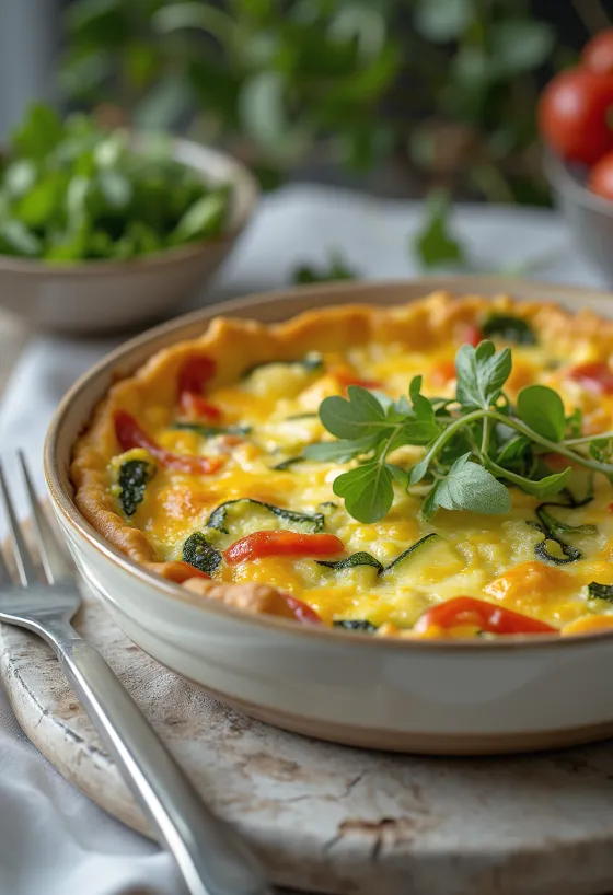 Quiche senza crosta alle verdure affettata
