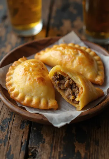 Empanadas di manzo servite con insalata fresca