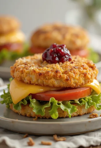 Burger di Formaggio Fritto servito