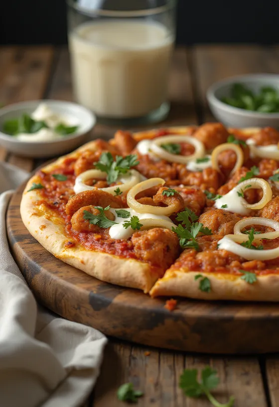 Tandoori chicken pizza speziata con coriandolo fresco