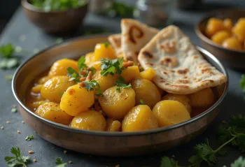 Gatte con patate, servito con coriandolo fresco