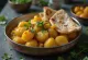 Gatte con patate, servito con coriandolo fresco