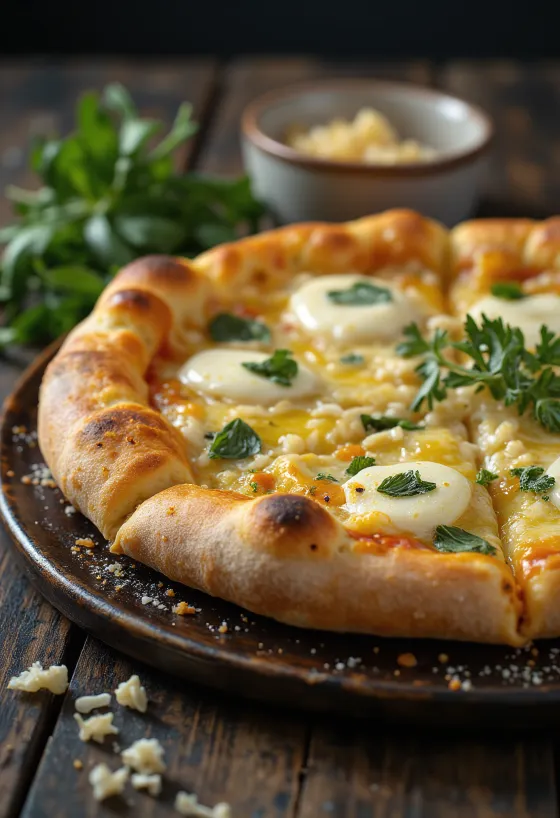 Pizza all’Aglio con aglio e formaggio