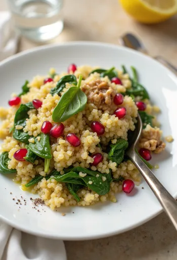 Insalata di Quinoa con Spinaci e Melograno